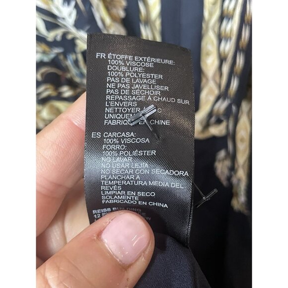 REISS Maria Mini Silk Dress Blue Sz 0 EU 32 Designer Party Wedding Pleated Lux - Picture 7 of 9